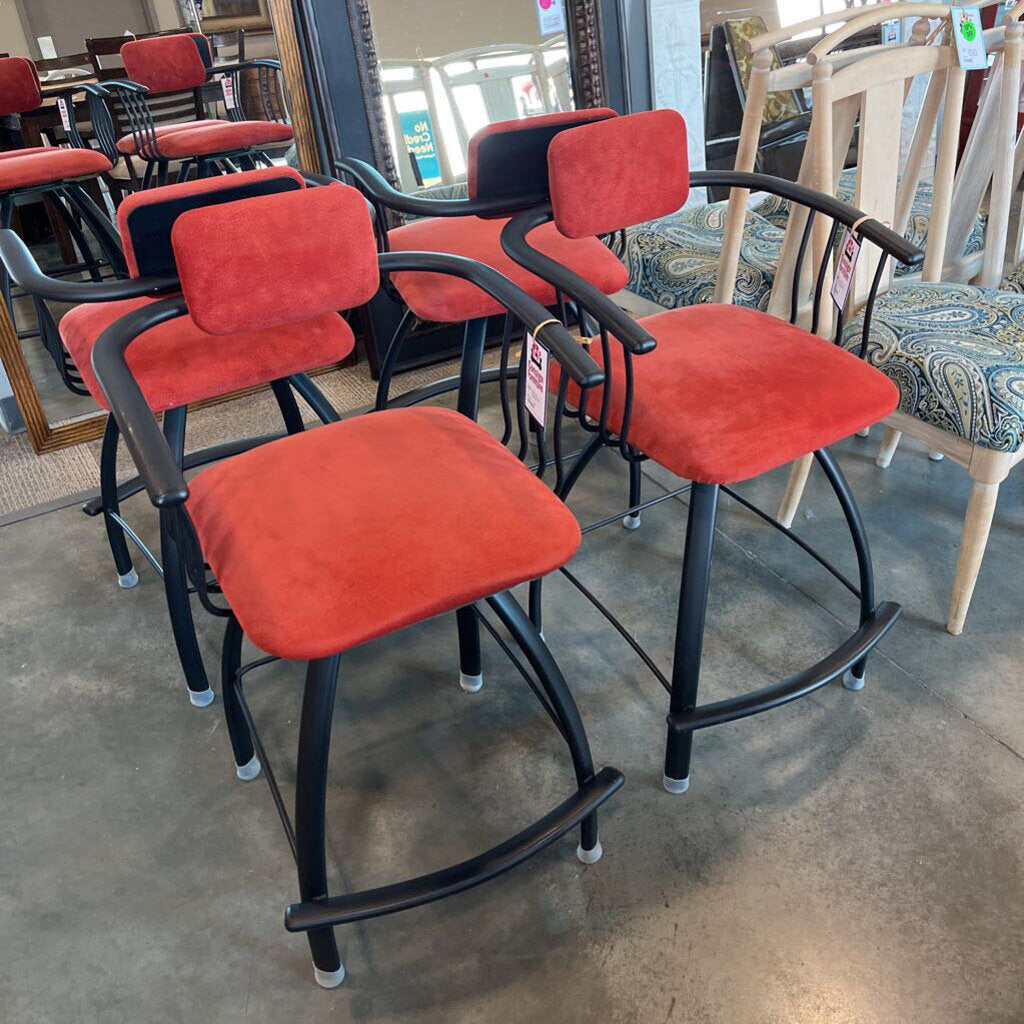 Pair of Red Gibo Stools