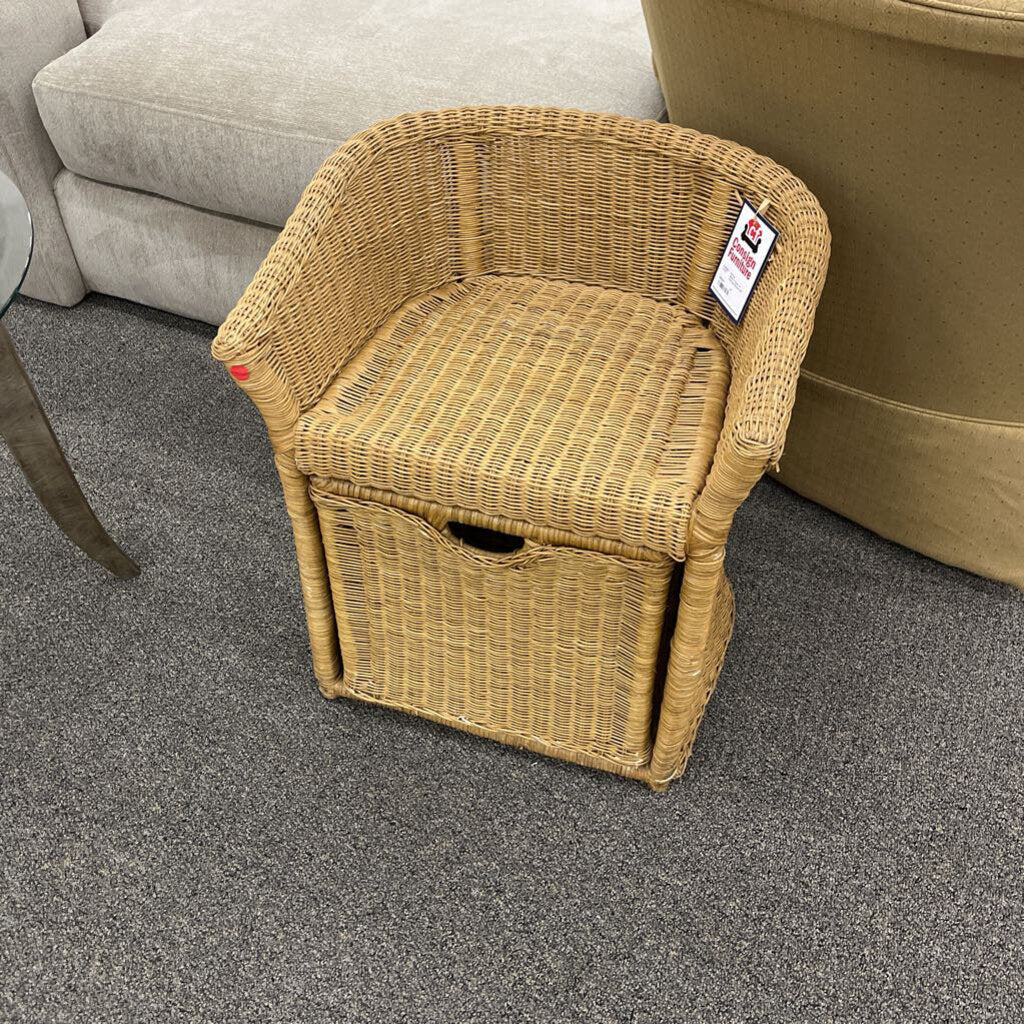 Wicker Chair w/ Storage Basket