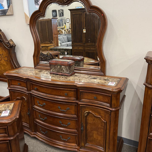 Marbled Top Dresser w/ Mirror