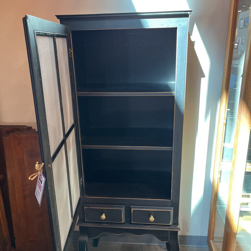 Black Cabinet w/ Screen Door