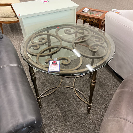 Glass Top End Table