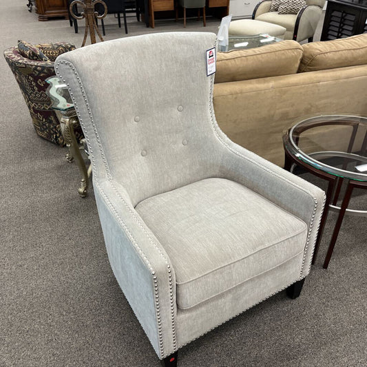 Gray Wingback Chair