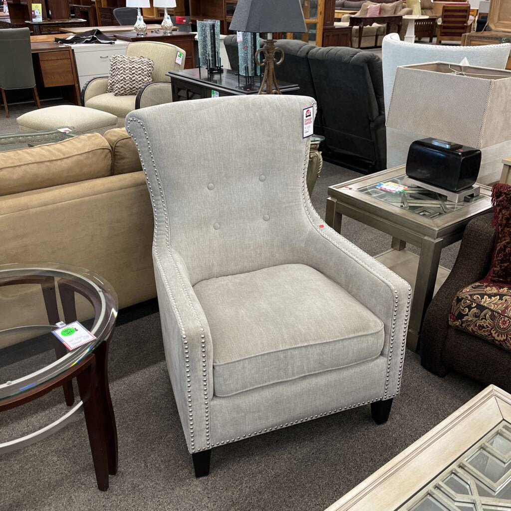 Gray Wingback Chair