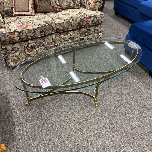 Oval Glass Coffee Table