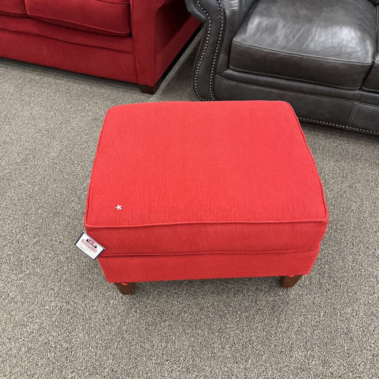 Red Fabric Ottoman