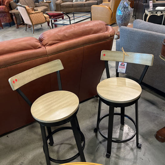 Pair of Black & Blonde Stools