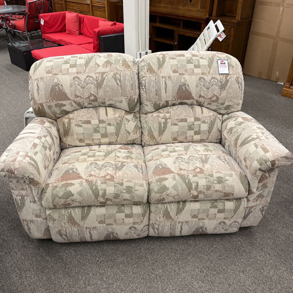 Beige Reclining Loveseat