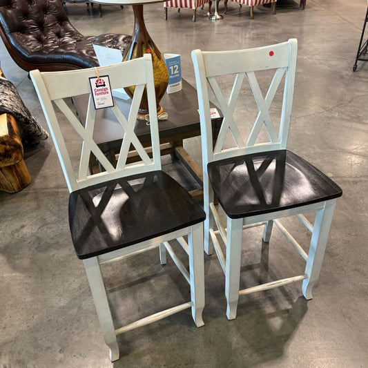 Pair of White Barstools