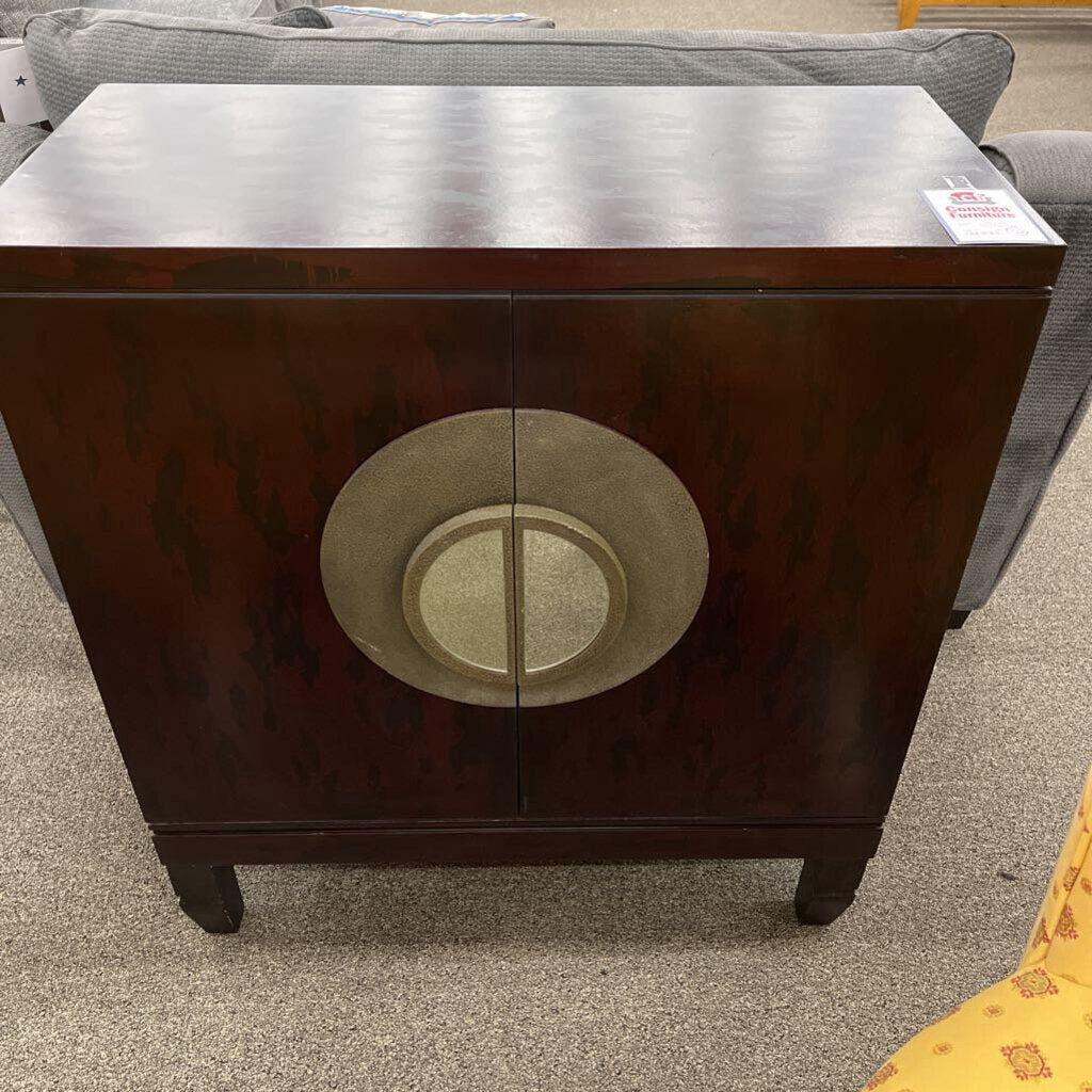 Red Marbled Entry Cabinet