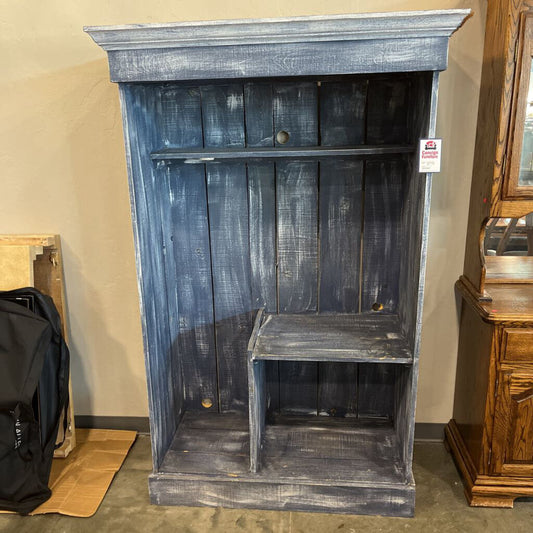 Distressed Blue Hutch w/ Lights