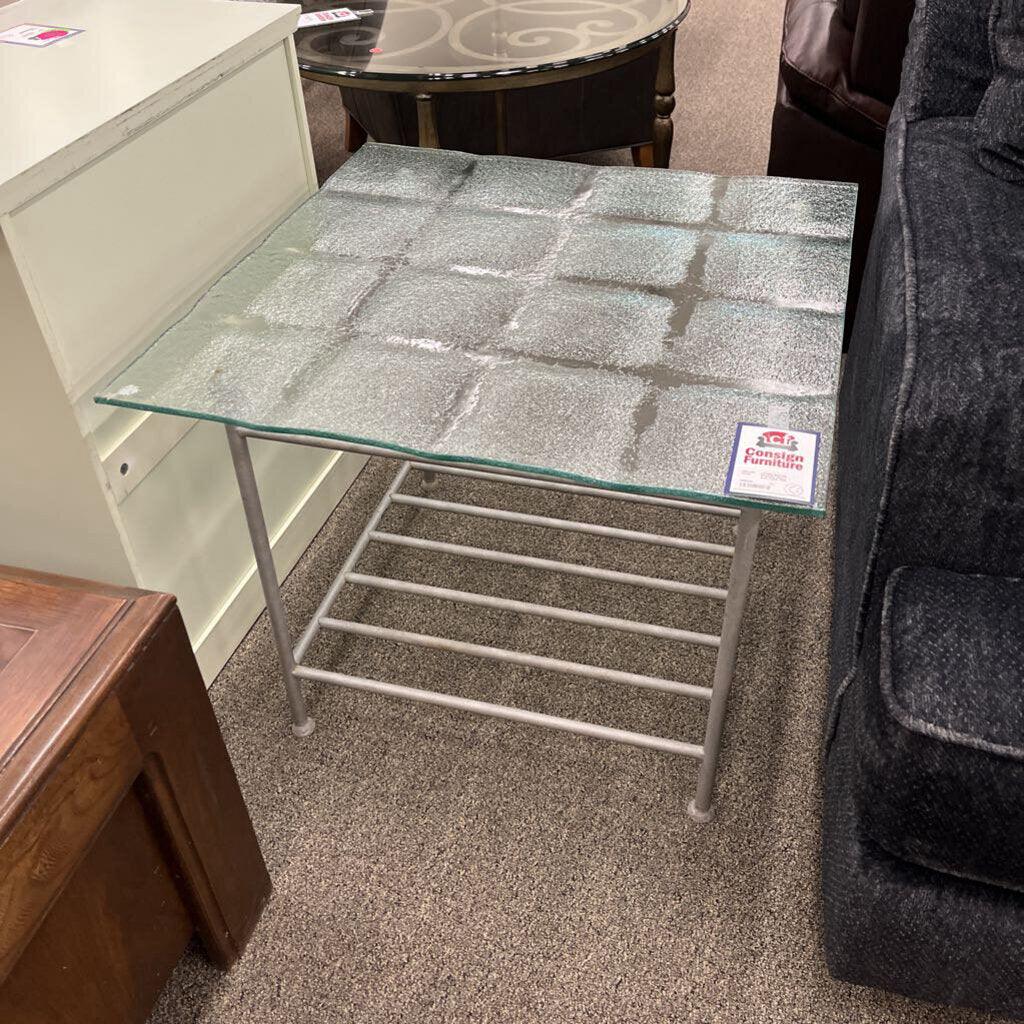 Frosted Glass End Table