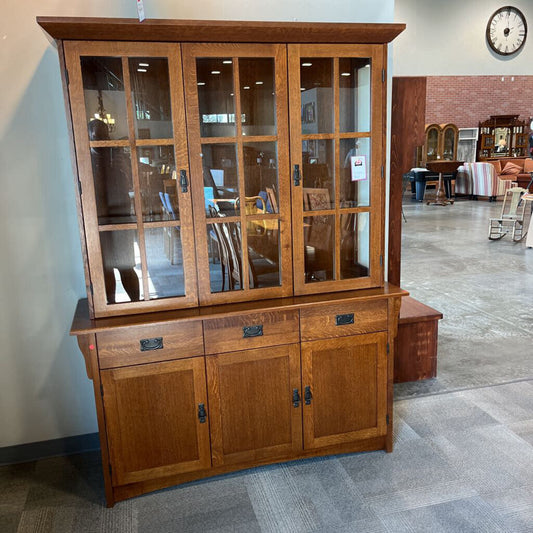 2pc. Mission Oak Hutch