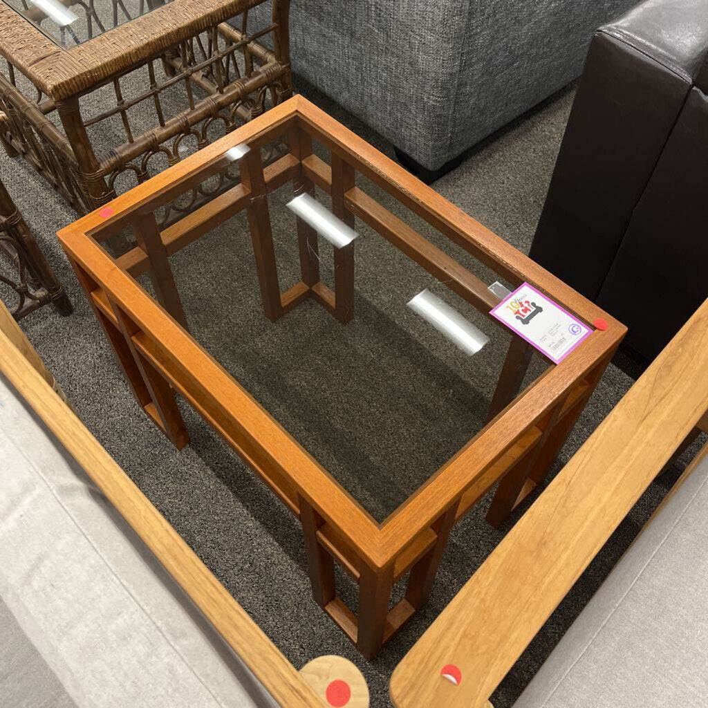 Glass Top End Table