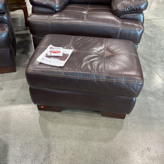 Brown Leather Ottoman