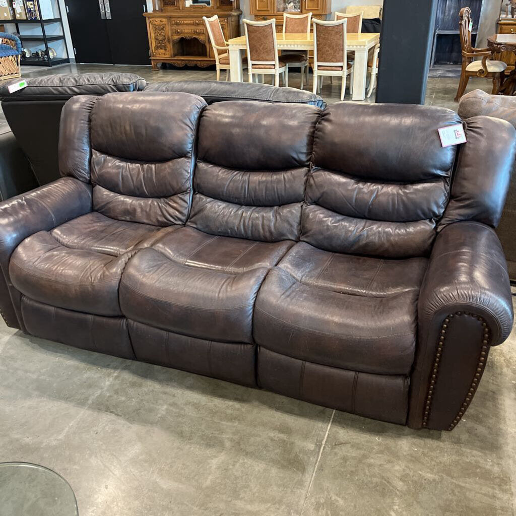 Brown Leather Pwr Sofa