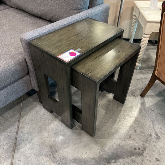 Pair of Dark Green Nesting Tables