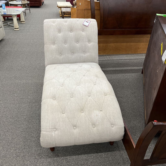 Beige Fabric Chaise Lounge