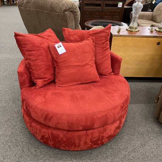 Round Red Swivel Chair