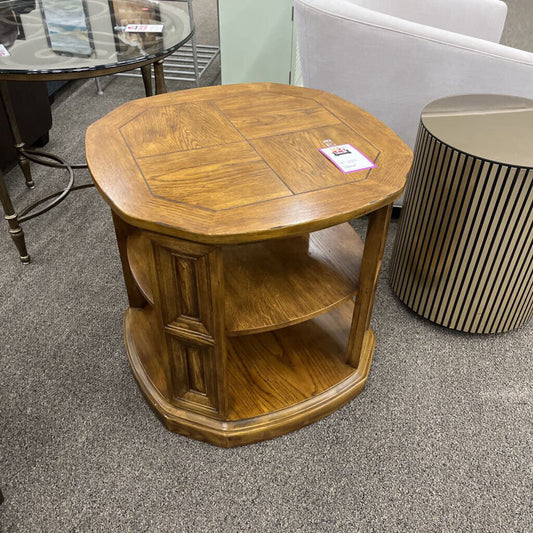 2-Tier Oak End Table