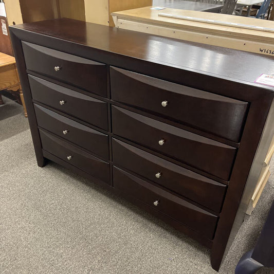 Dark Wood 8 Drawer Dresser