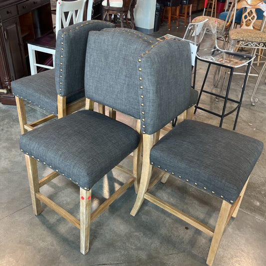 Set of 4 Gray Stools