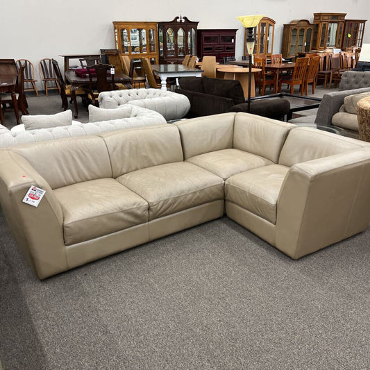 Tan Leathe Sectional