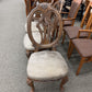 Set 4 Dining Chairs Wood w/ Gray Seats