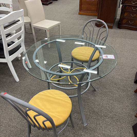 Gray&Yellow 3pc. Dinette Set