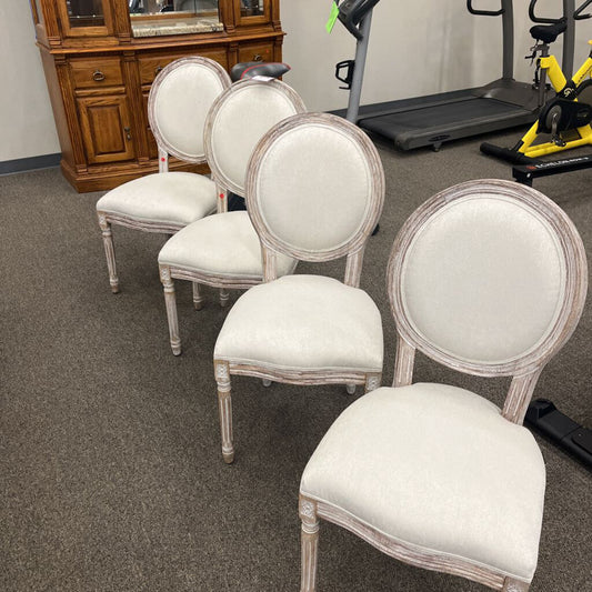 Set of 4 Whitewash Dining Chairs