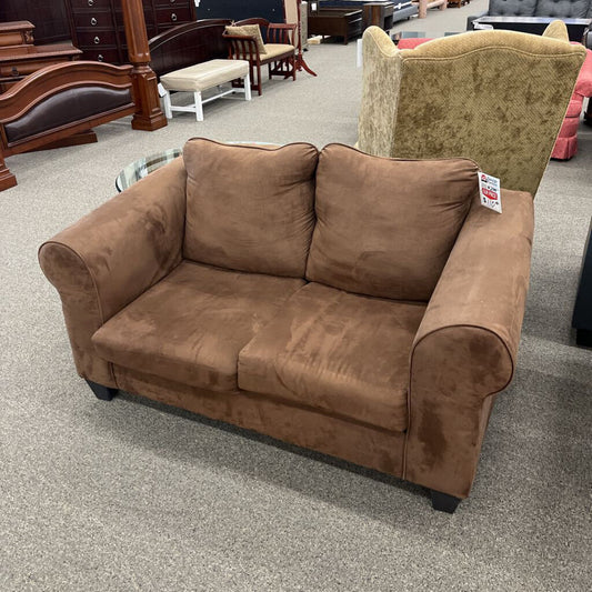 Brown fabric Loveseat