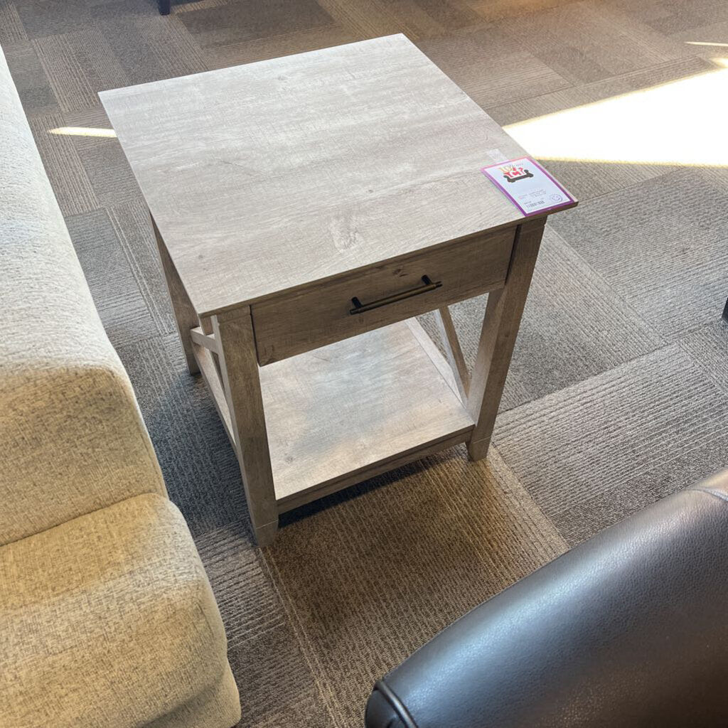 Gray End Table w/ Drawer