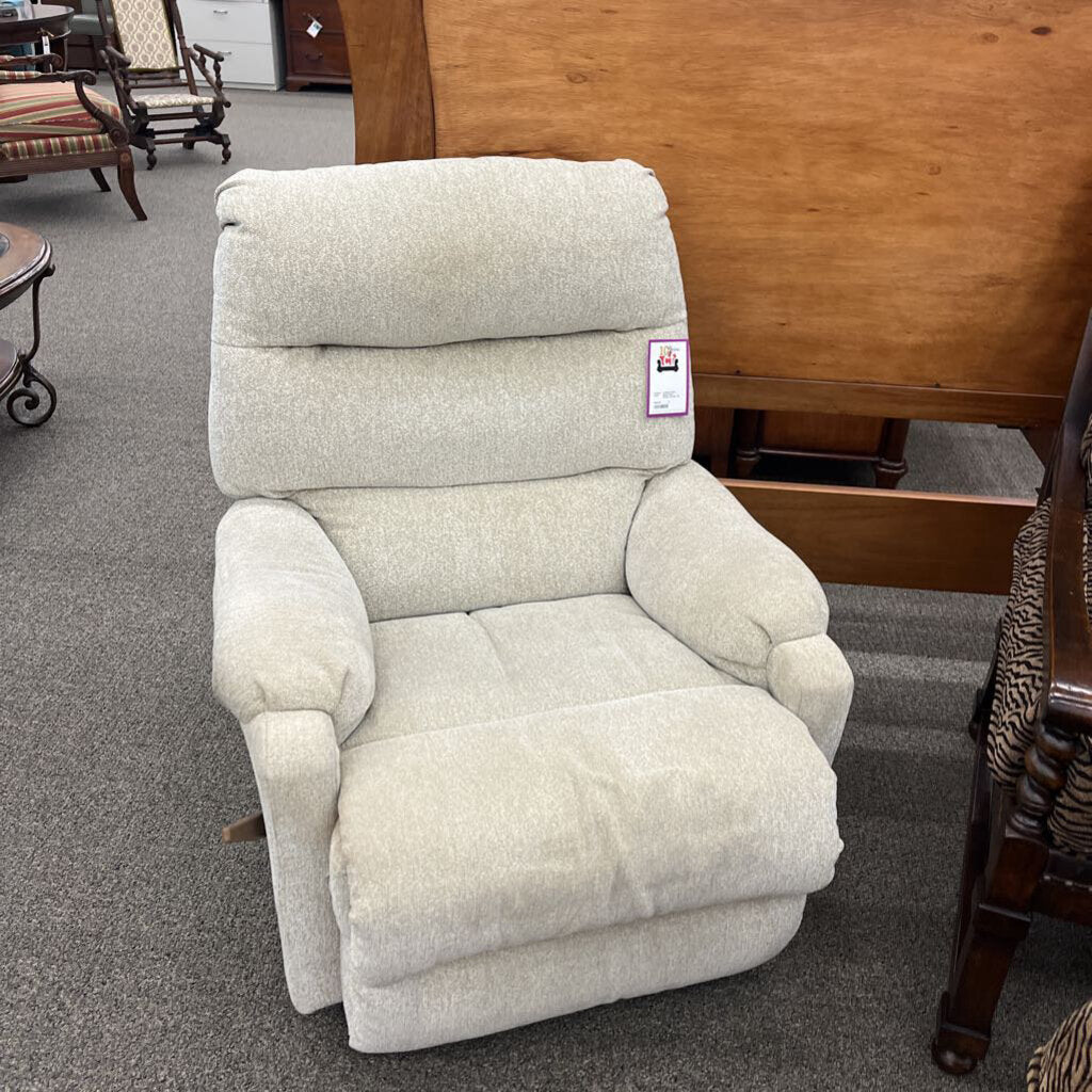 Beige Fabric Rocker Recliner