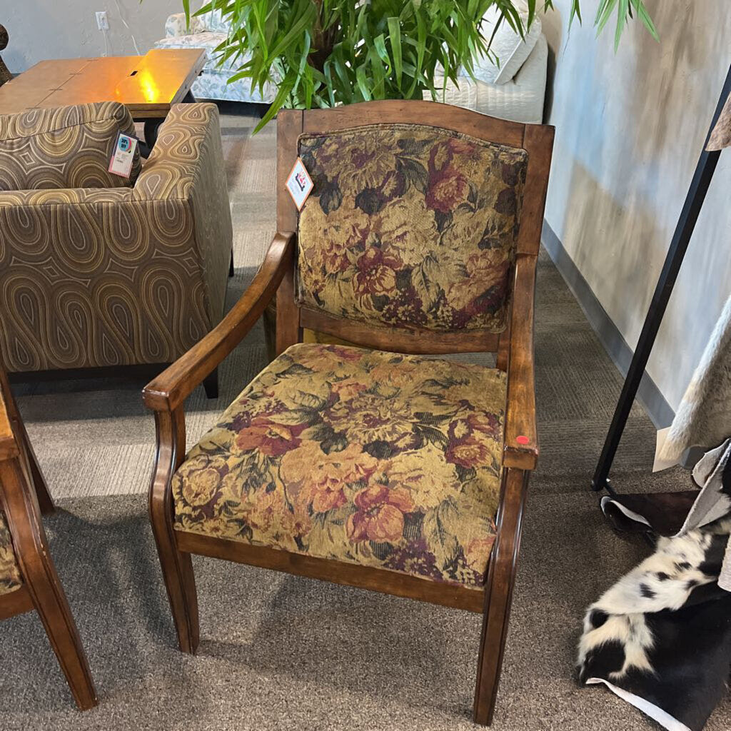 Dark Floral Arm Chair