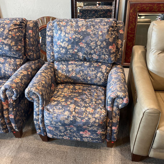 Blue Floral Power Recliner