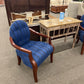 Vintage Blue Fabric Accent Chair