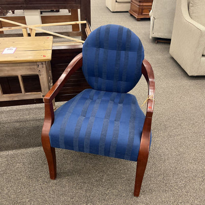 Vintage Blue Fabric Accent Chair