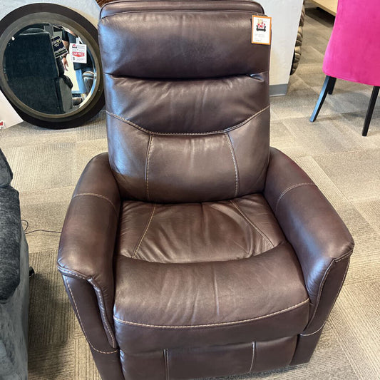 Borwn Leather Glider Recliner