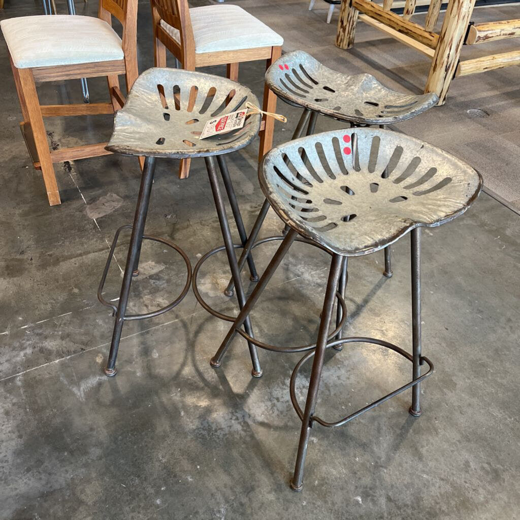 Set of 3 Tractor Seat Stools