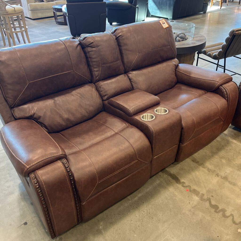 Brown Rec. Glider Loveseat