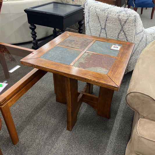 Slate Top End Table