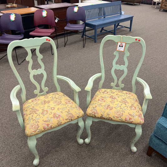 Pair of Seafoam Green Accent Chairs