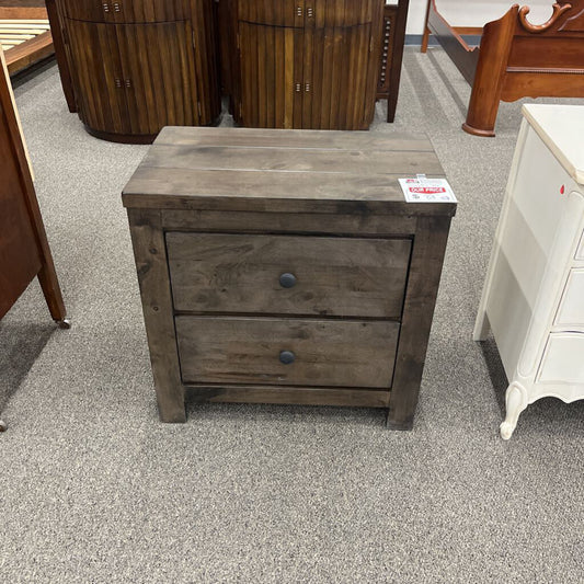 Rustic 2 Drawer Nightstand