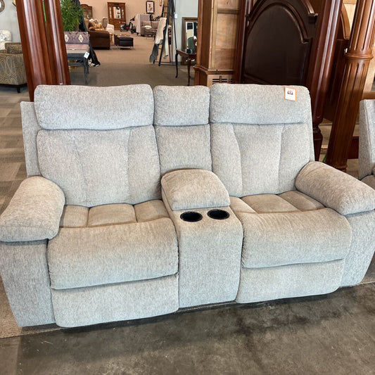 Gray Fabric Reclining Loveseat