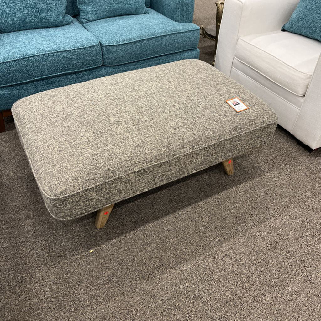 Stonewash Gray Fabric Ottoman