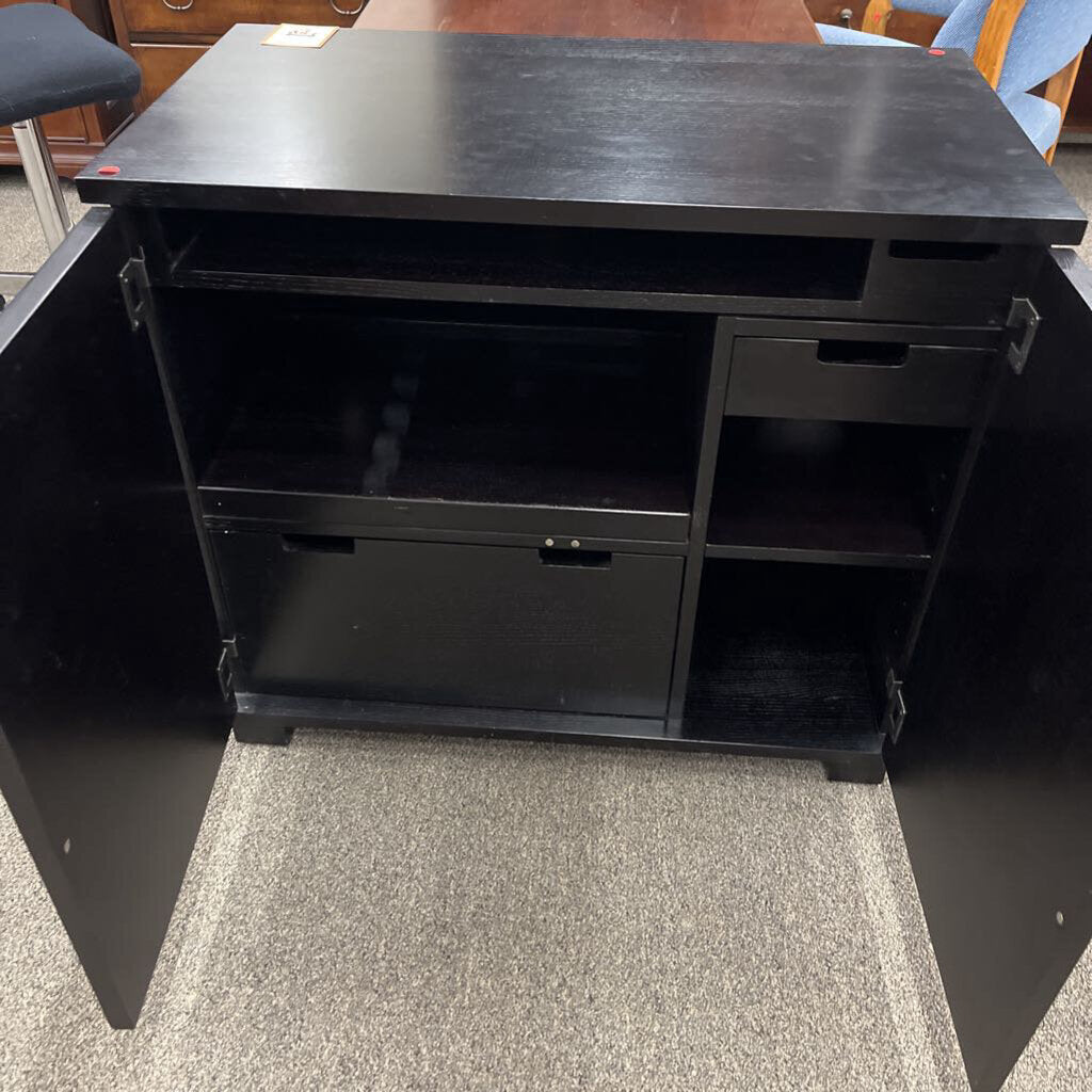 Black 2 Doory Computer Cabinet