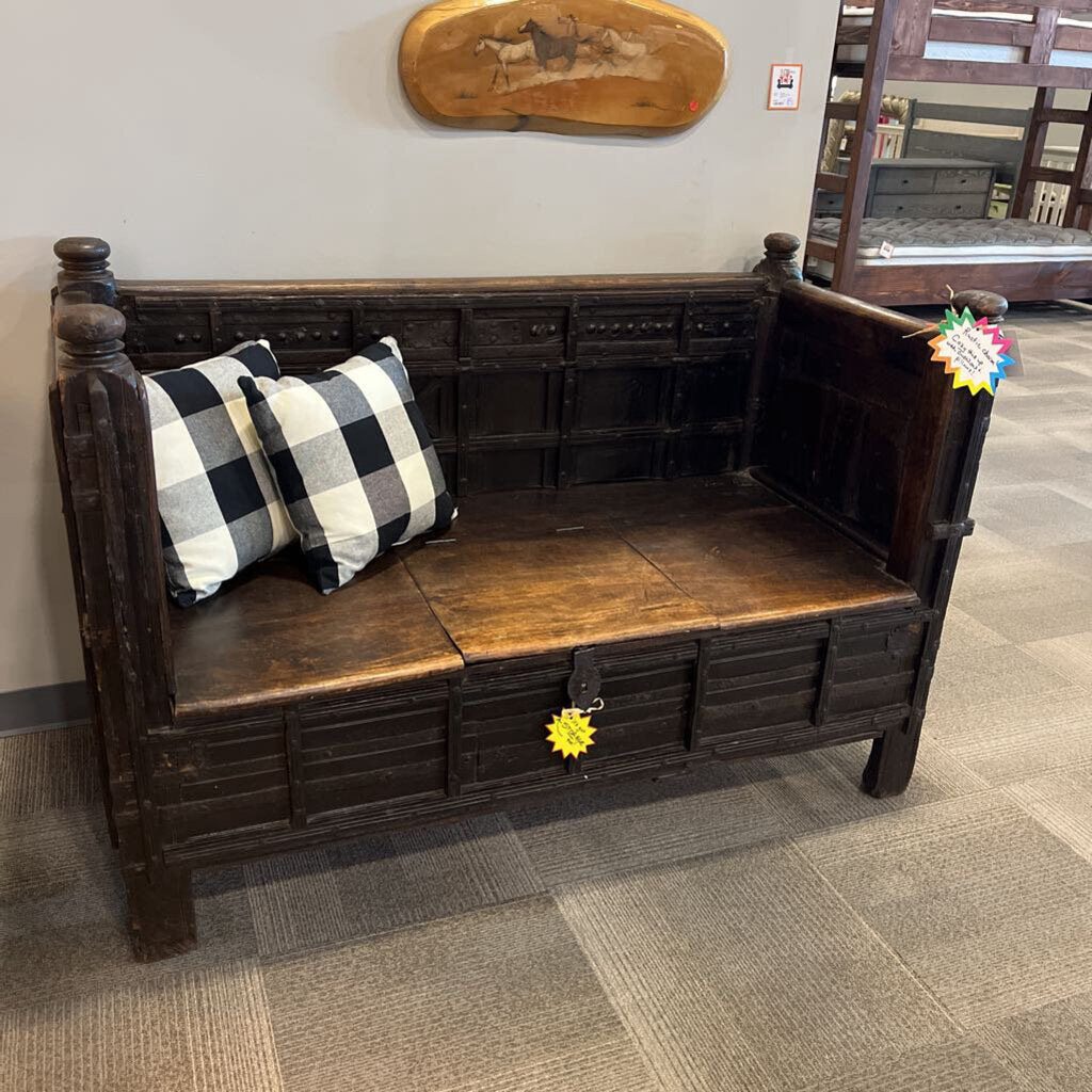 Antique Indian Bench w/ Storage