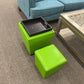 Set of Green Nesting Ottomans