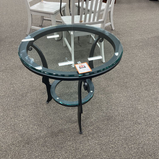 2-tier Glass & Iron Cocktail Table