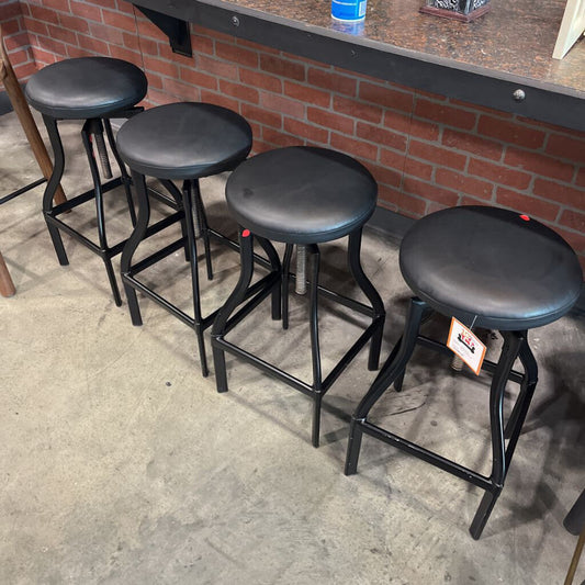 Set of 4 Adj. Black Stools