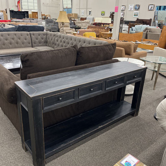 Black 4 Drawer Sofa Table